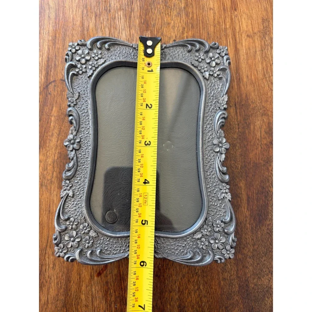 Vintage Ornate Pewter Floral Picture Frame